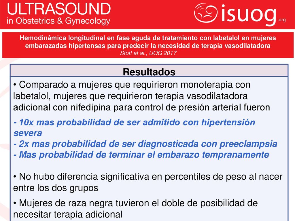 Hemodinámica longitudinal en fase aguda de tratamiento con labetalol en mujeres embarazadas hipertensas para predecir la necesidad de terapia vasodilatadora