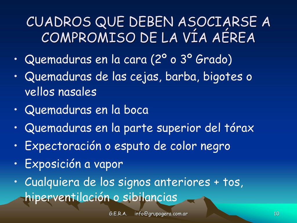 CUADROS QUE DEBEN ASOCIARSE A COMPROMISO DE LA VÍA AÉREA
