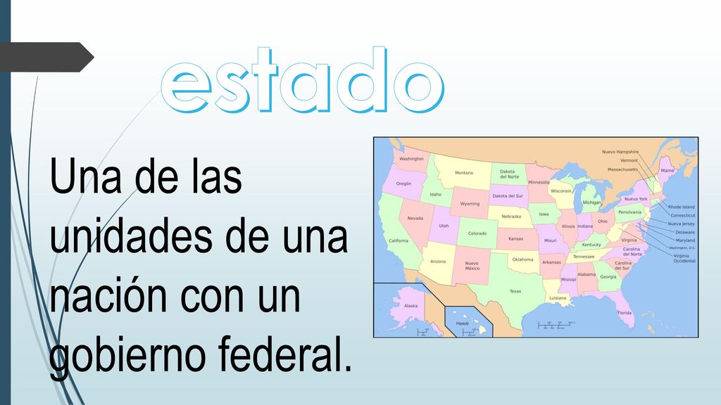 estado Una de las unidades de una nación con un gobierno federal.
