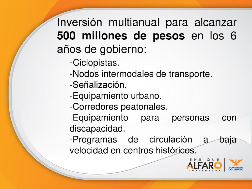 Inversión multianual para alcanzar 500 millones de pesos en los 6 años de gobierno: