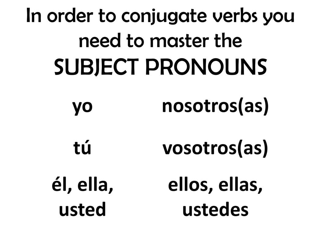 In order to conjugate verbs you need to master the
