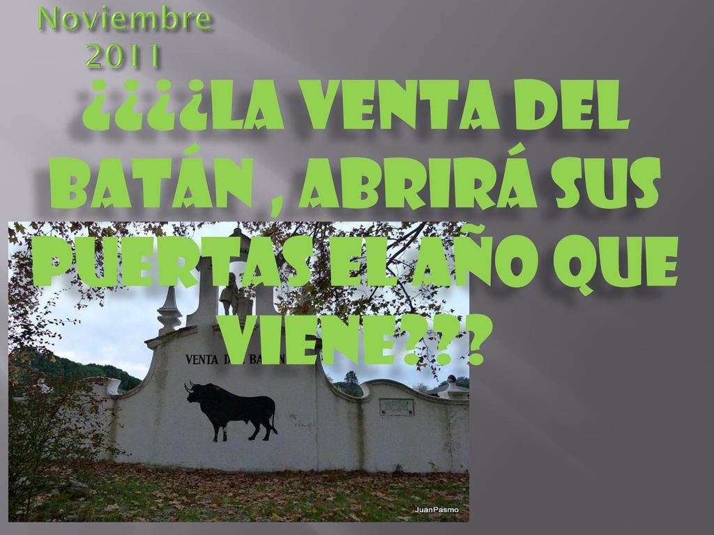 ¿¿¿¿La Venta del Batán , abrirá sus puertas el año que viene
