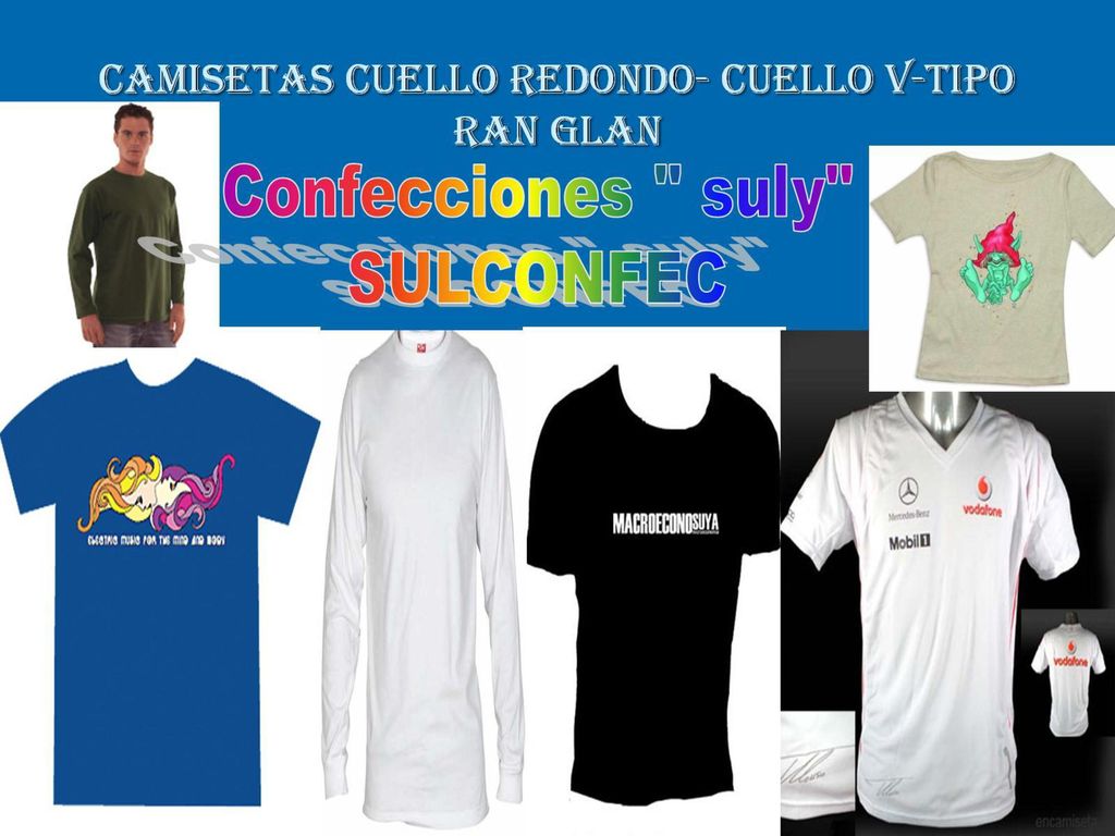 CAMISETAS CUELLO REDONDO- CUELLO V-TIPO RAN GLAN