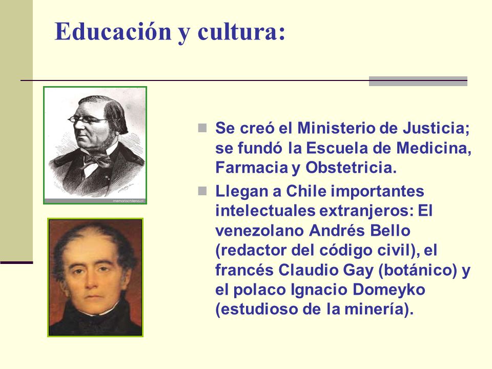 Educación y cultura: Se creó el Ministerio de Justicia; se fundó la Escuela de Medicina, Farmacia y Obstetricia.
