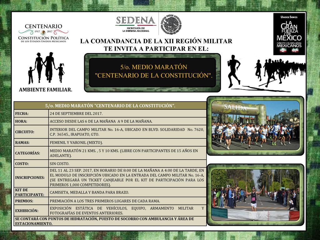 LA COMANDANCIA DE LA XII REGIÓN MILITAR TE INVITA A PARTICIPAR EN EL: