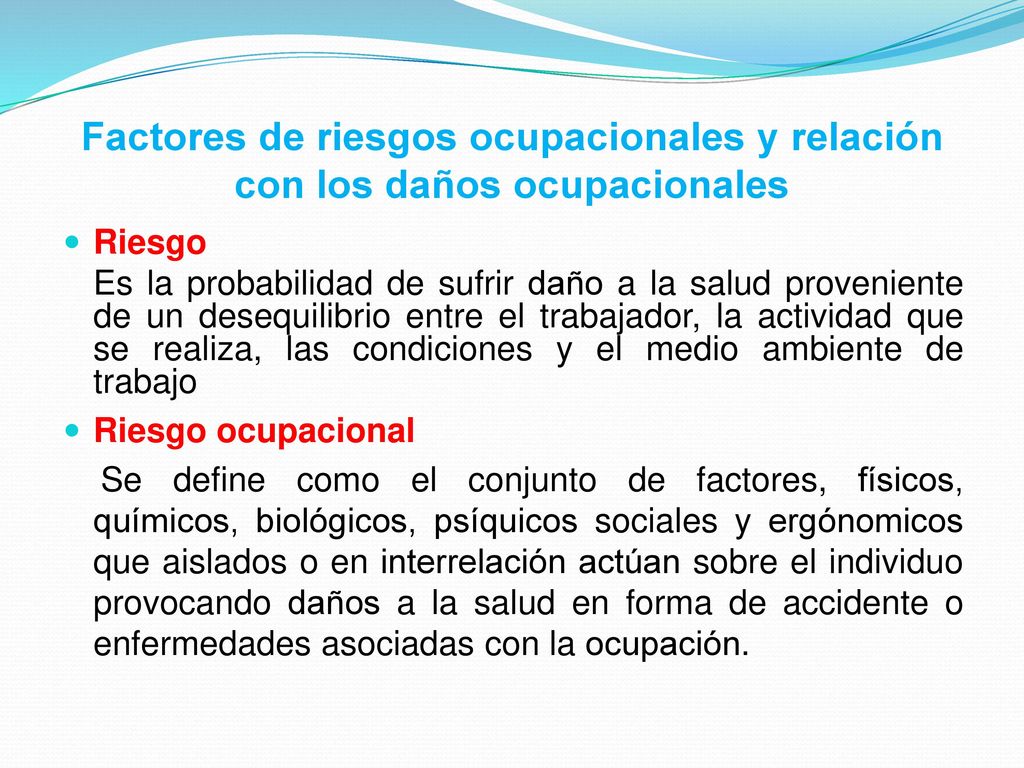 Factores de riesgos ocupacionales y relación con los daños ocupacionales