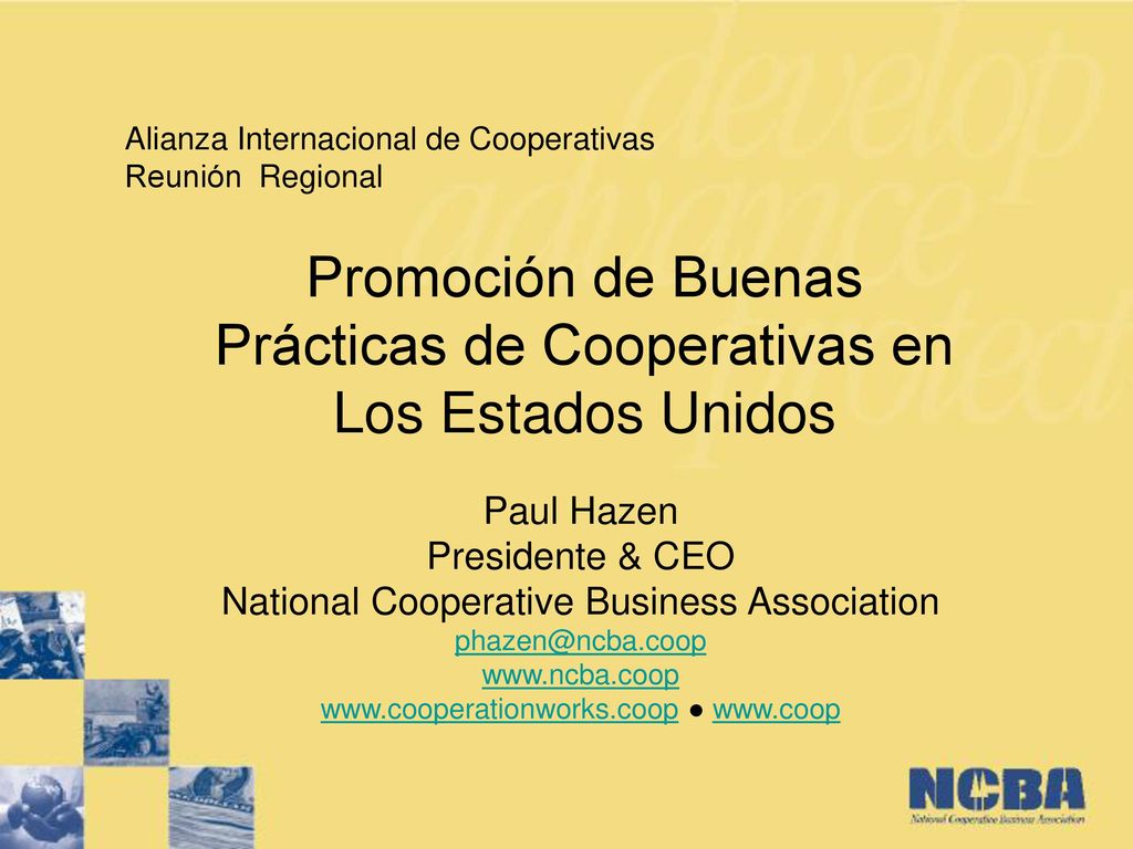 Promoción de Buenas Prácticas de Cooperativas en Los Estados Unidos