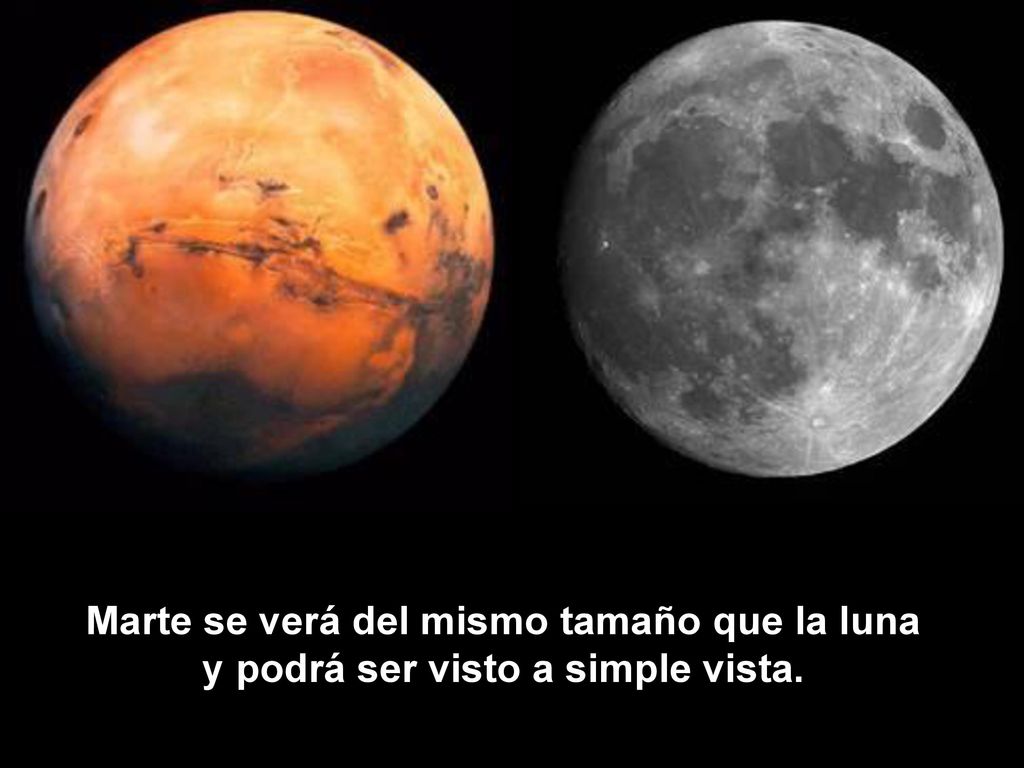 Marte se verá del mismo tamaño que la luna y podrá ser visto a simple vista.