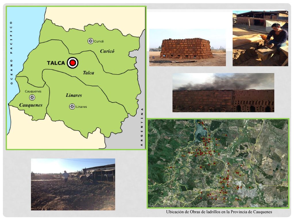 Ubicación de Obras de ladrillos en la Provincia de Cauquenes