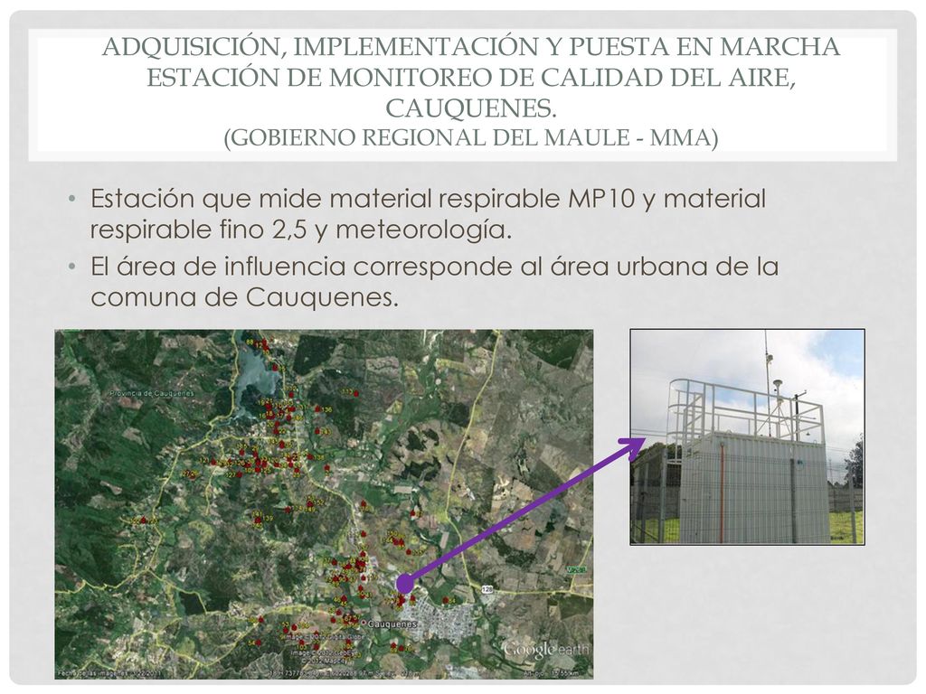 Adquisición, implementación y puesta en marcha estación de monitoreo de calidad del aire, Cauquenes. (Gobierno Regional del Maule - MMA)