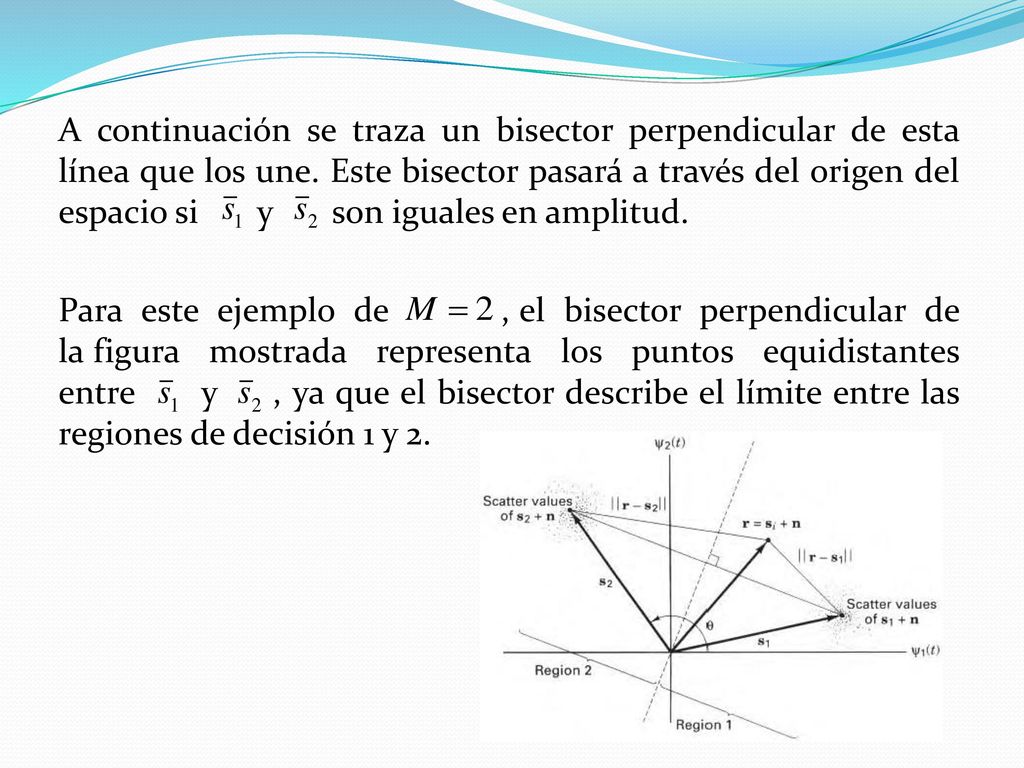 A continuación se traza un bisector perpendicular de esta línea que los une.