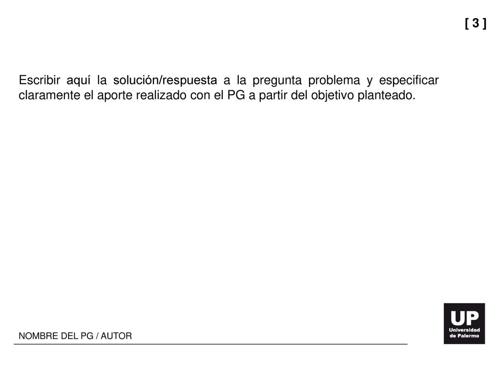 SLIDE / 3: Acá se presenta la solución/respuesta y el aporte realizado