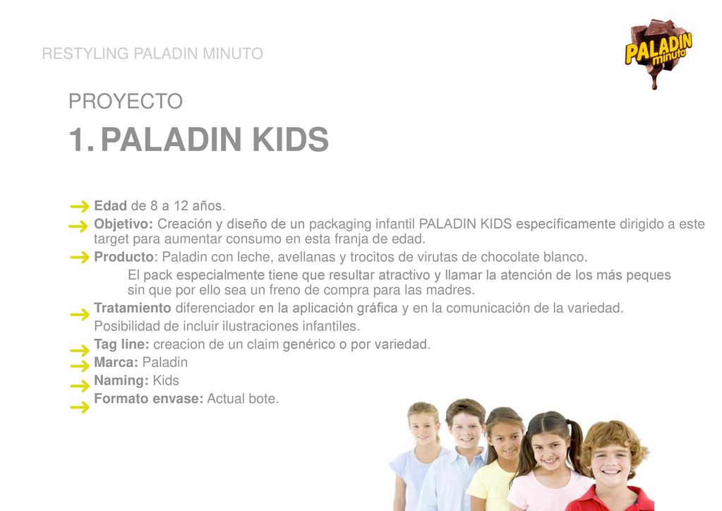 1. PALADIN KIDS PROYECTO RESTYLING PALADIN MINUTO Edad de 8 a 12 años.