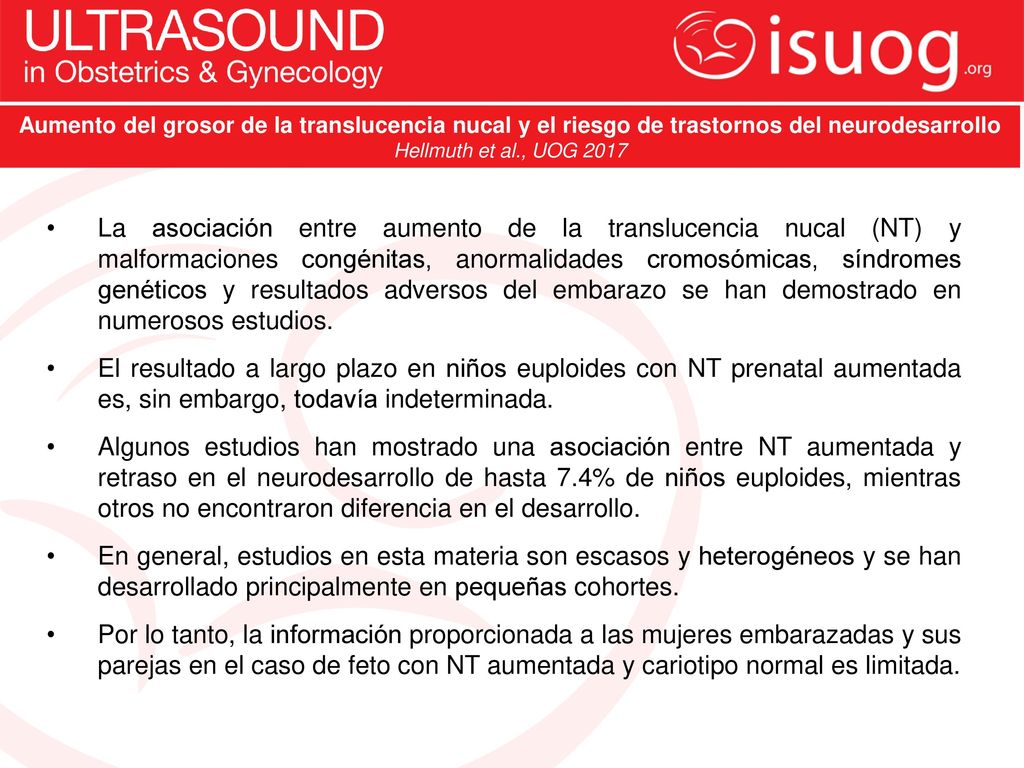Aumento del grosor de la translucencia nucal y el riesgo de trastornos del neurodesarrollo