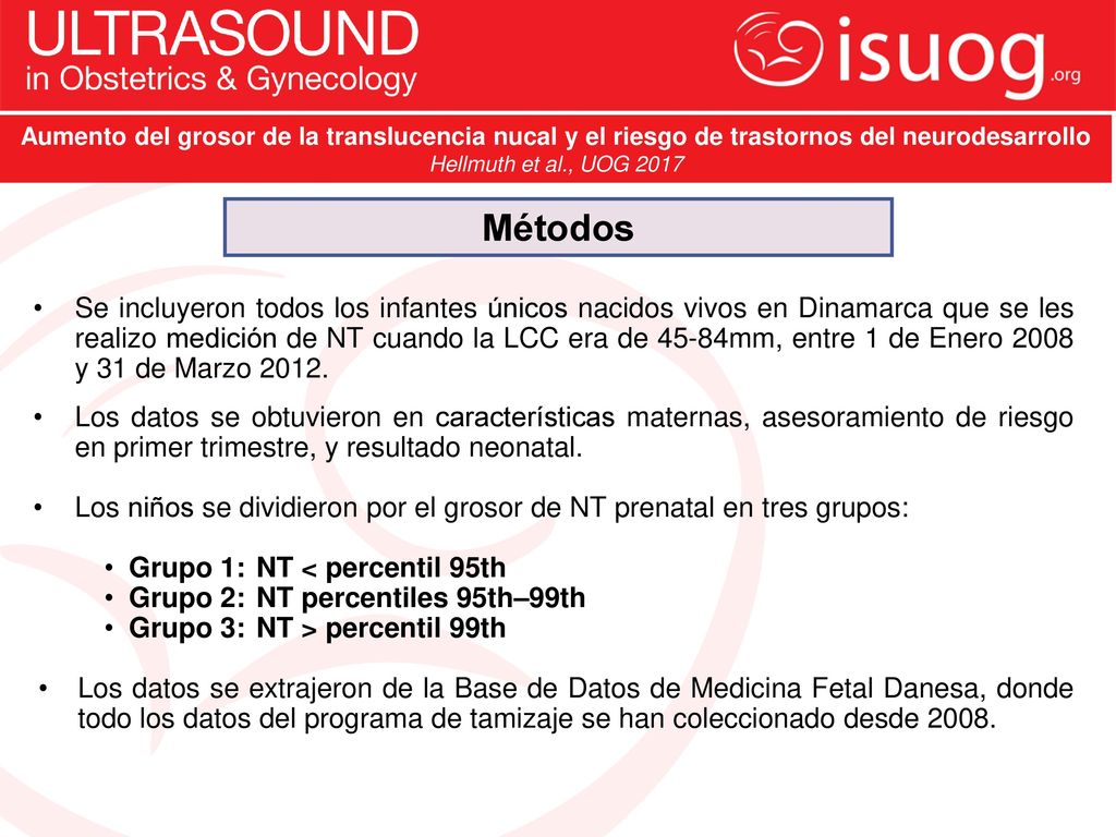 Aumento del grosor de la translucencia nucal y el riesgo de trastornos del neurodesarrollo