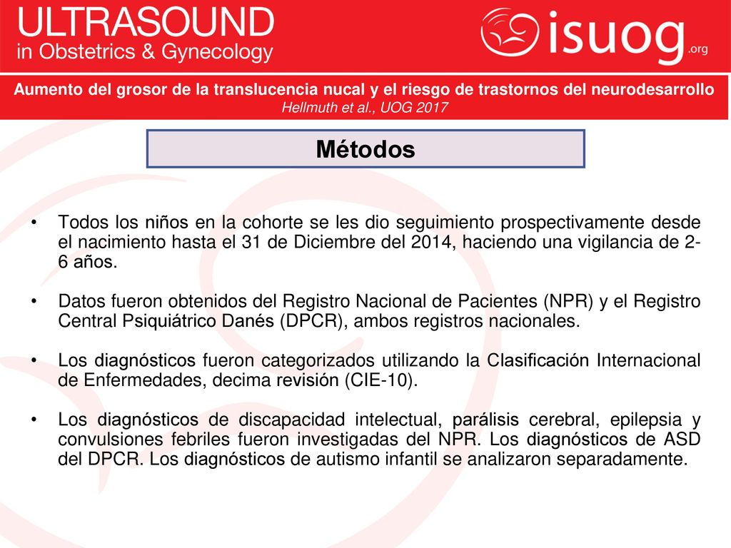 Aumento del grosor de la translucencia nucal y el riesgo de trastornos del neurodesarrollo