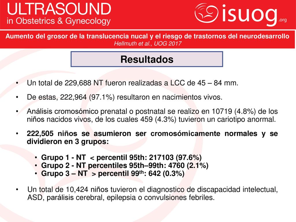 Aumento del grosor de la translucencia nucal y el riesgo de trastornos del neurodesarrollo