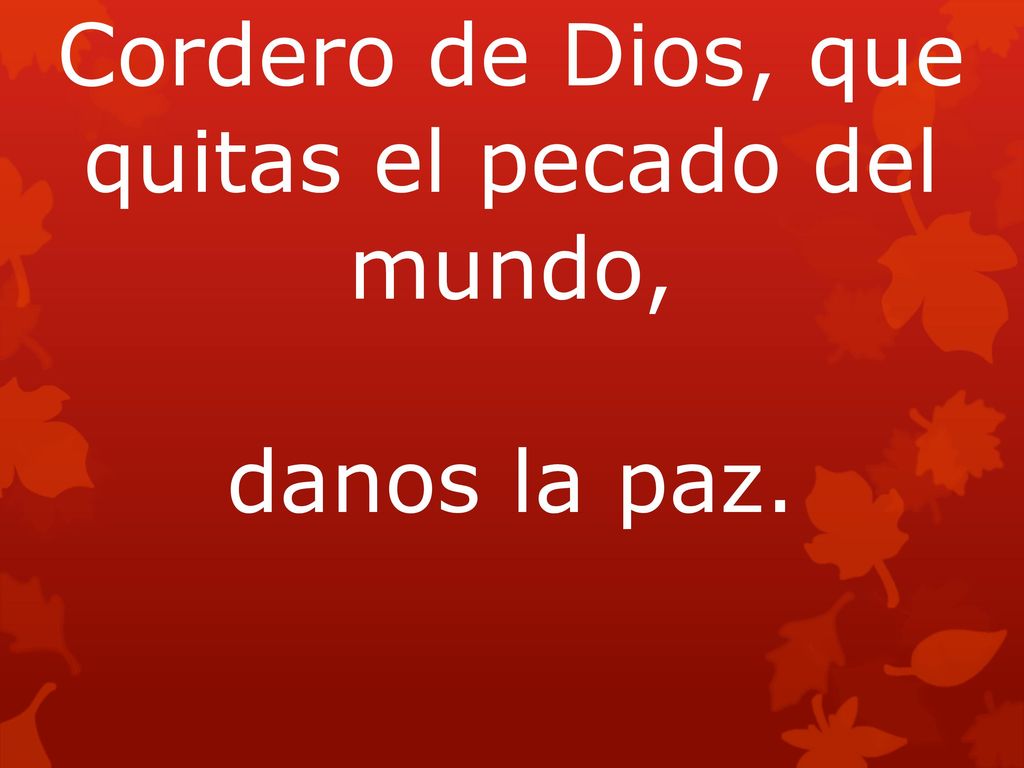 Cordero de Dios, que quitas el pecado del mundo,