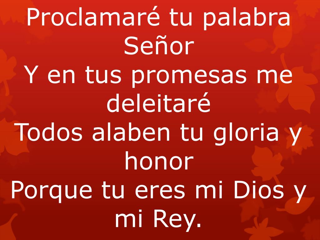 Proclamaré tu palabra Señor Y en tus promesas me deleitaré