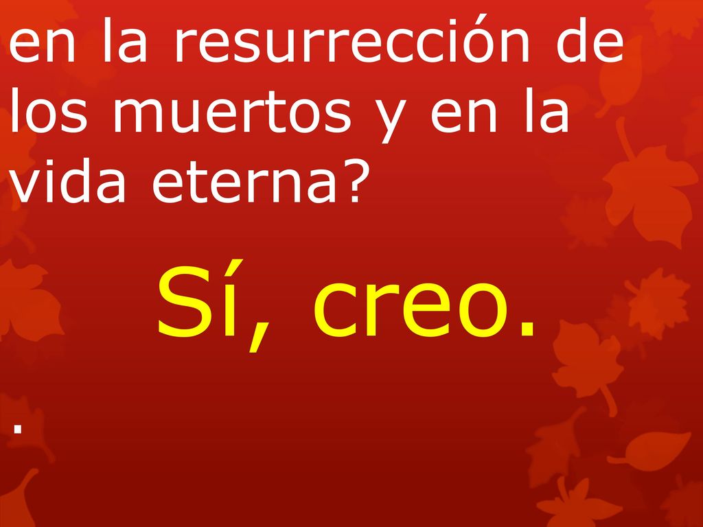 Sí, creo. en la resurrección de los muertos y en la vida eterna .