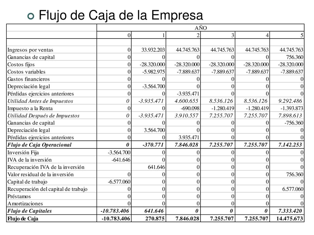 Estructura y Elaboración del Flujo de Caja - ppt descargar