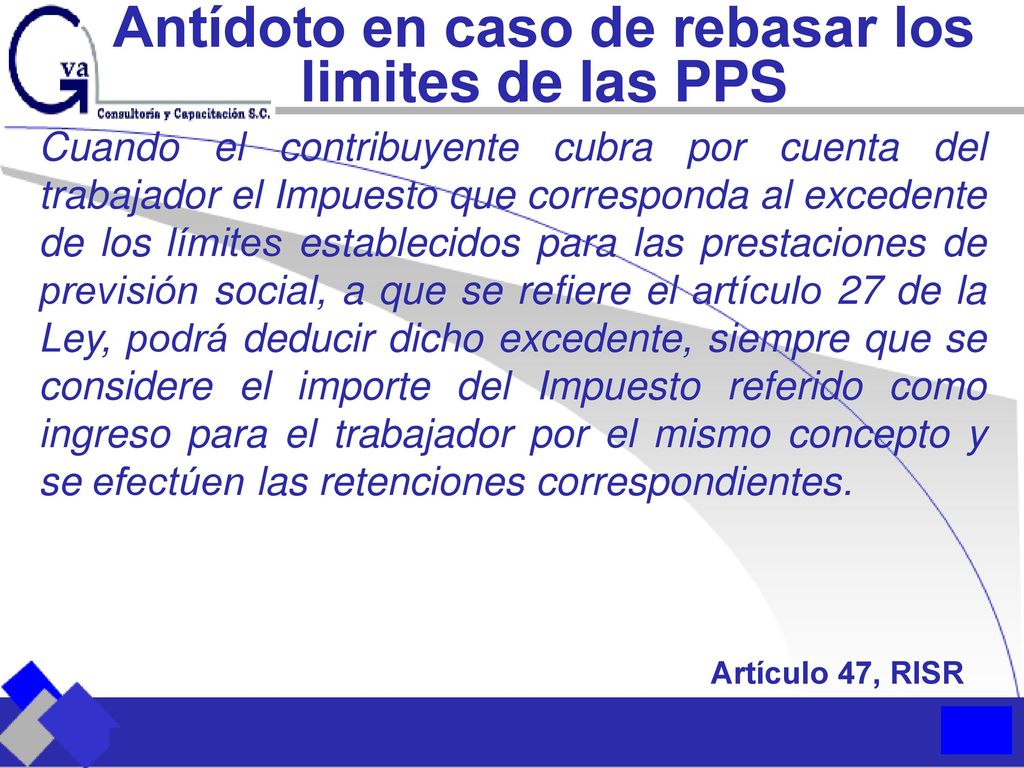 Antídoto en caso de rebasar los limites de las PPS