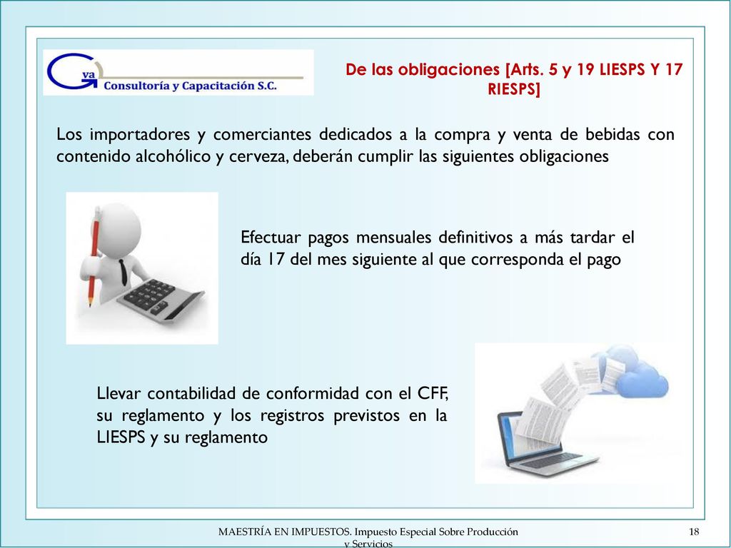 De las obligaciones [Arts. 5 y 19 LIESPS Y 17 RIESPS]