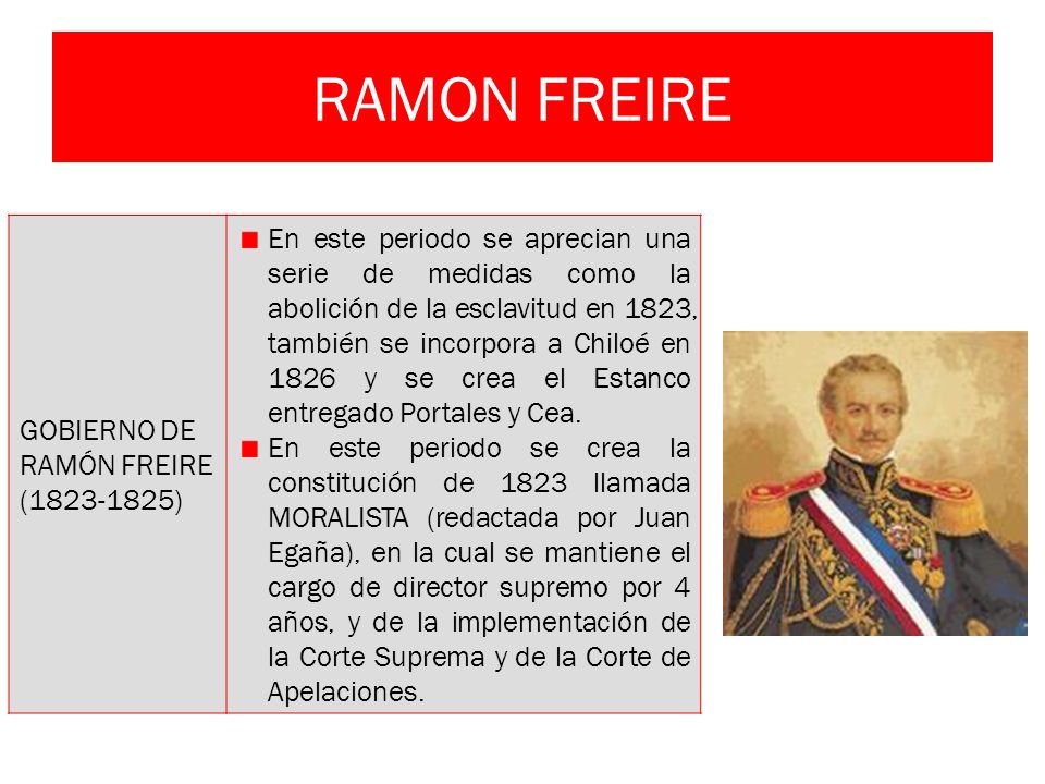 RAMON FREIRE GOBIERNO DE RAMÓN FREIRE