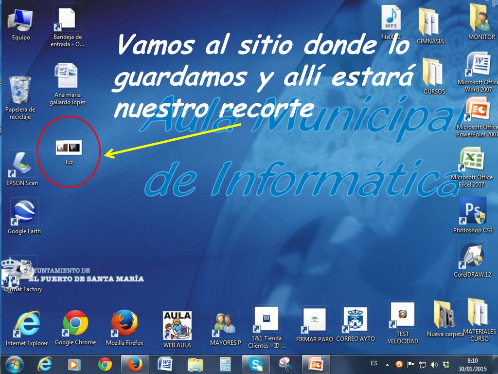 Vamos al sitio donde lo guardamos y allí estará nuestro recorte