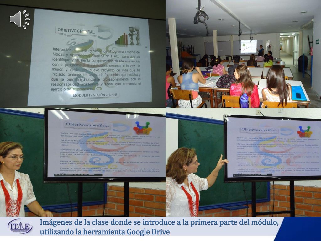 Imágenes de la clase donde se introduce a la primera parte del módulo, utilizando la herramienta Google Drive