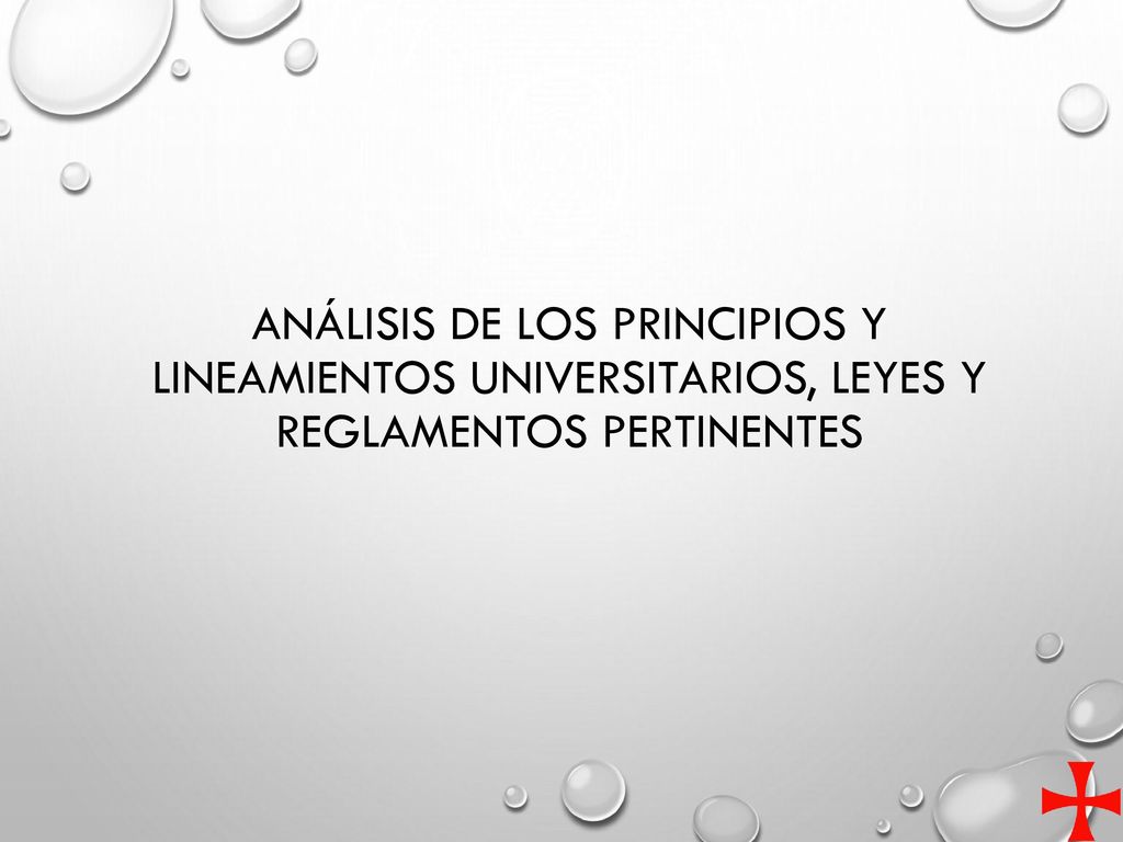 Análisis de los principios y lineamientos universitarios, leyes y reglamentos pertinentes