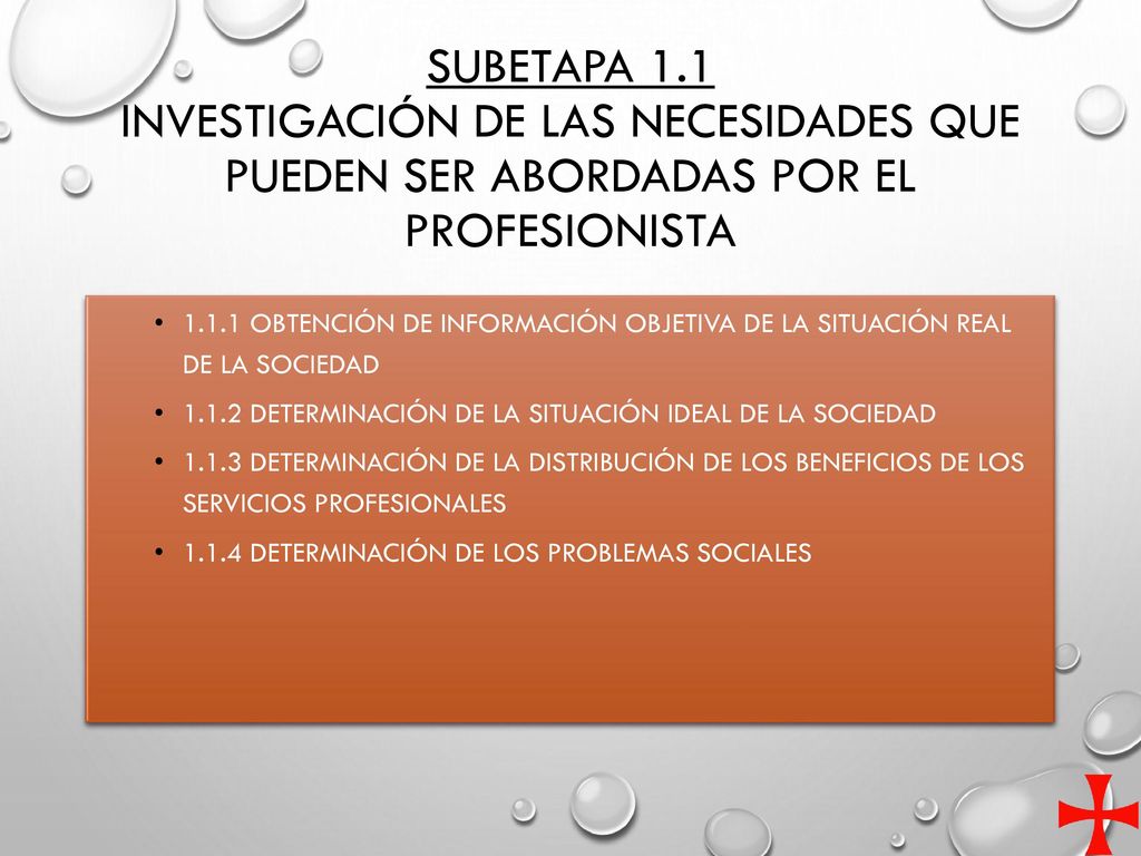 SUBETAPA 1.1 Investigación de las necesidades que pueden ser abordadas por el profesionista