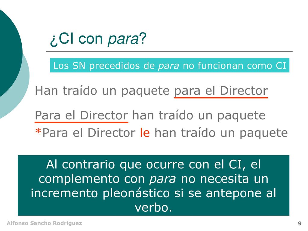 ¿CI con para Han traído un paquete para el Director