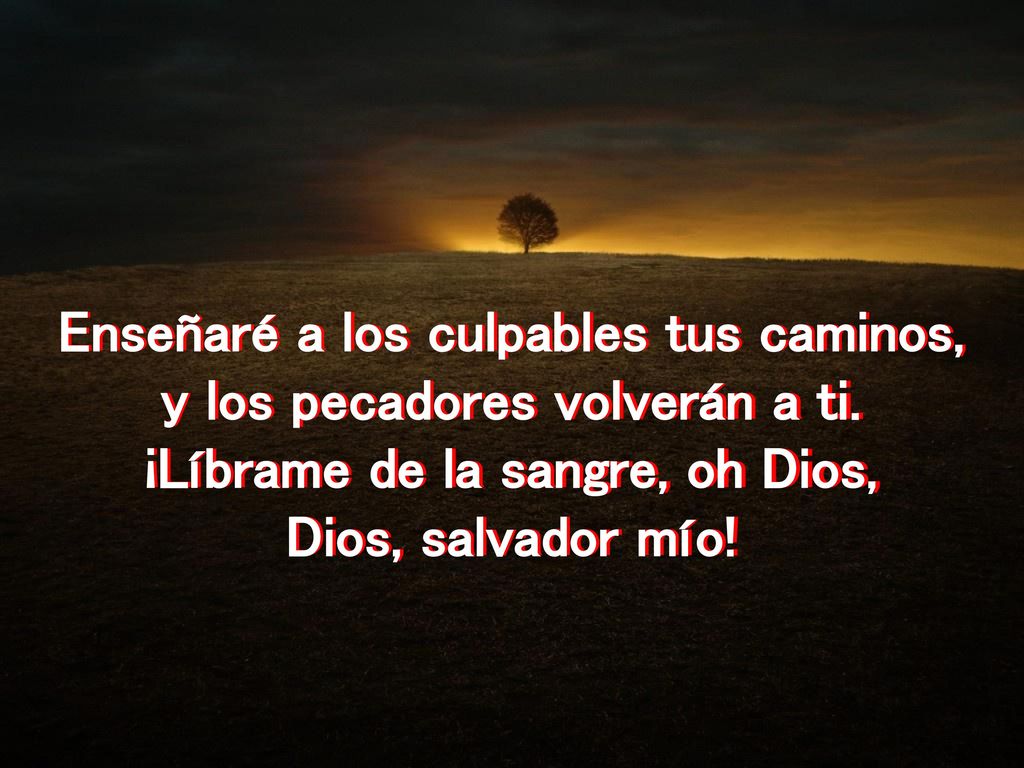 Enseñaré a los culpables tus caminos, y los pecadores volverán a ti.