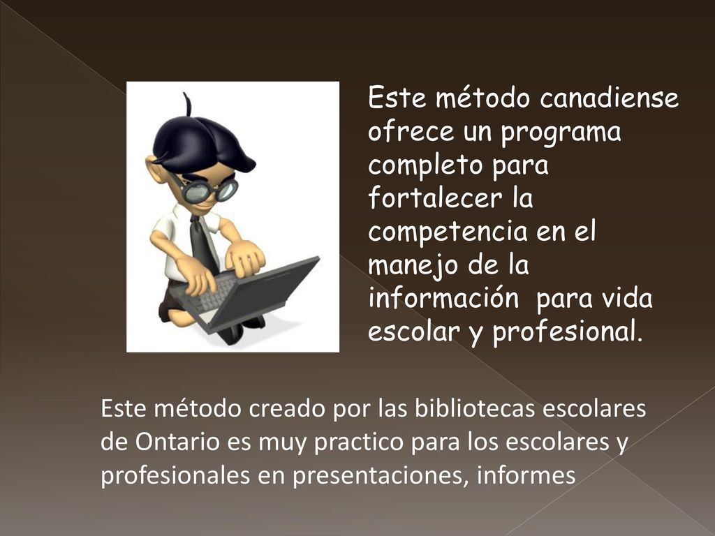 Este método canadiense ofrece un programa completo para fortalecer la competencia en el manejo de la información para vida escolar y profesional.