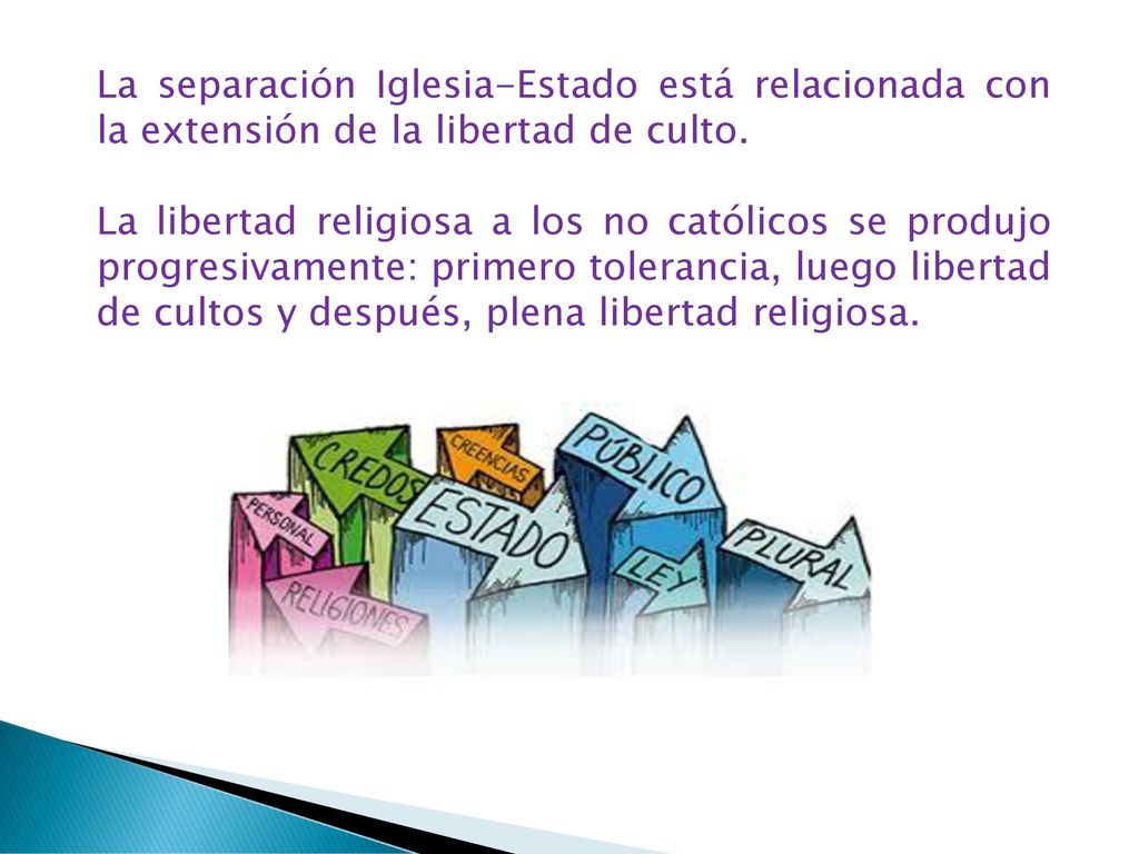 La separación Iglesia-Estado está relacionada con la extensión de la libertad de culto.