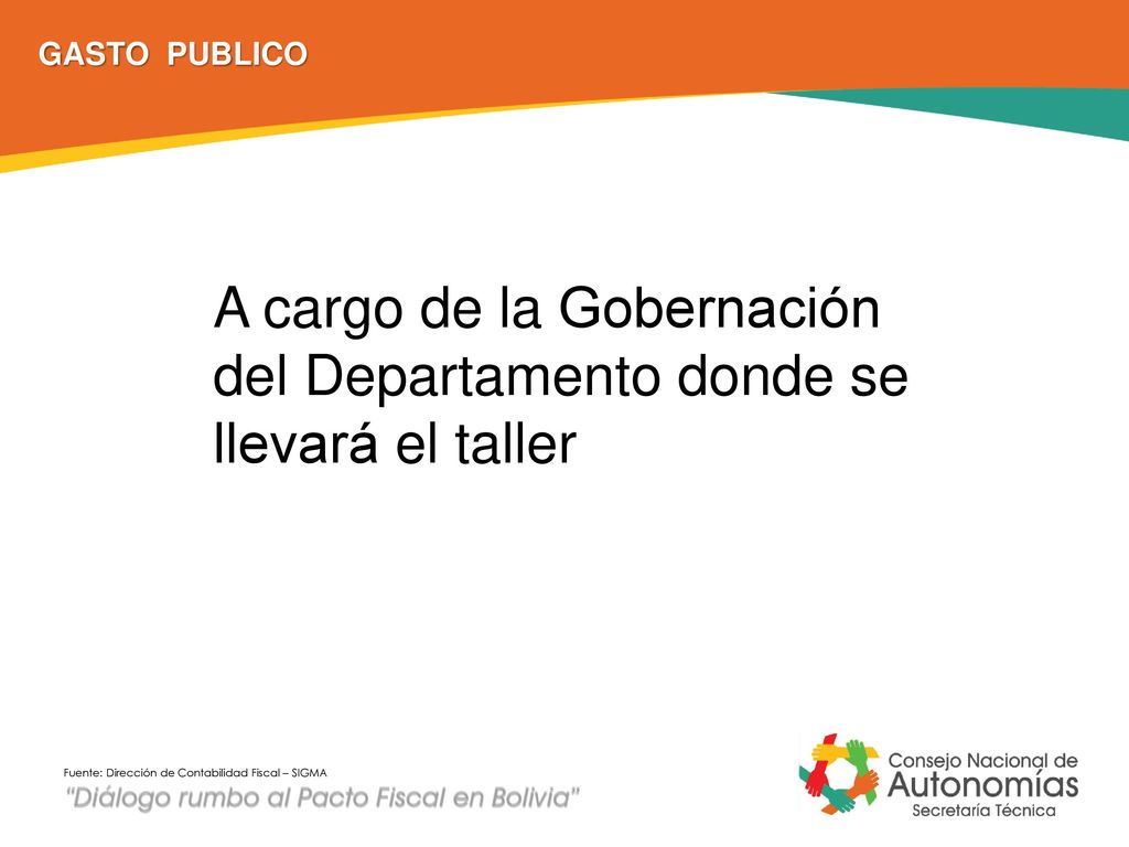 A cargo de la Gobernación del Departamento donde se llevará el taller