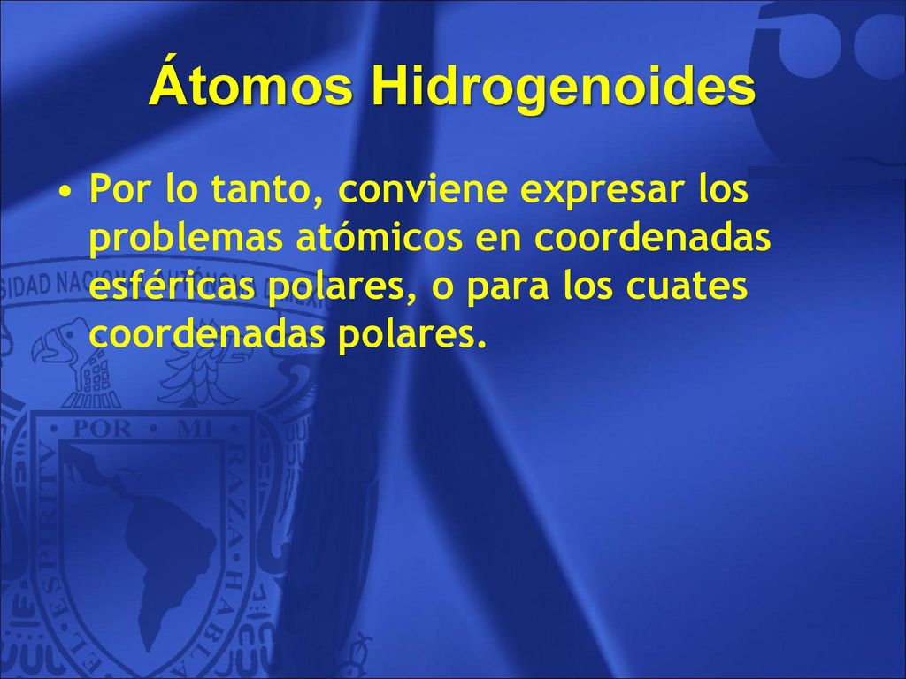 Átomos Hidrogenoides Por lo tanto, conviene expresar los problemas atómicos en coordenadas esféricas polares, o para los cuates coordenadas polares.
