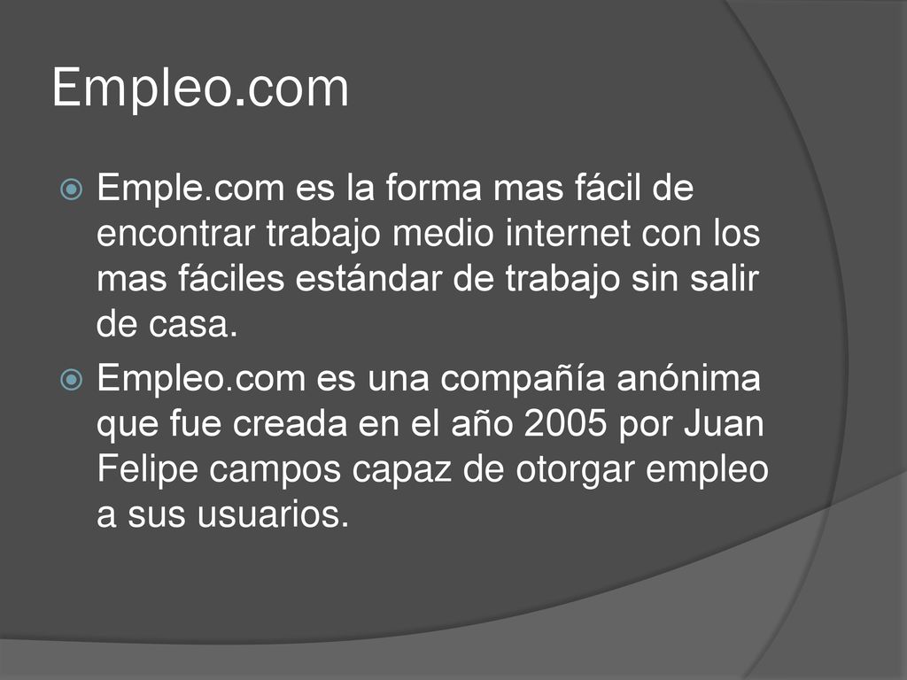 Empleo.com Emple.com es la forma mas fácil de encontrar trabajo medio internet con los mas fáciles estándar de trabajo sin salir de casa.