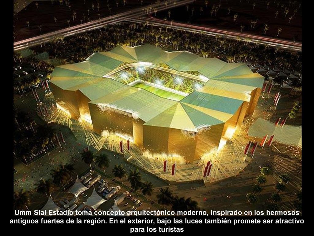 Umm Slal Estadio toma concepto arquitectónico moderno, inspirado en los hermosos antiguos fuertes de la región.