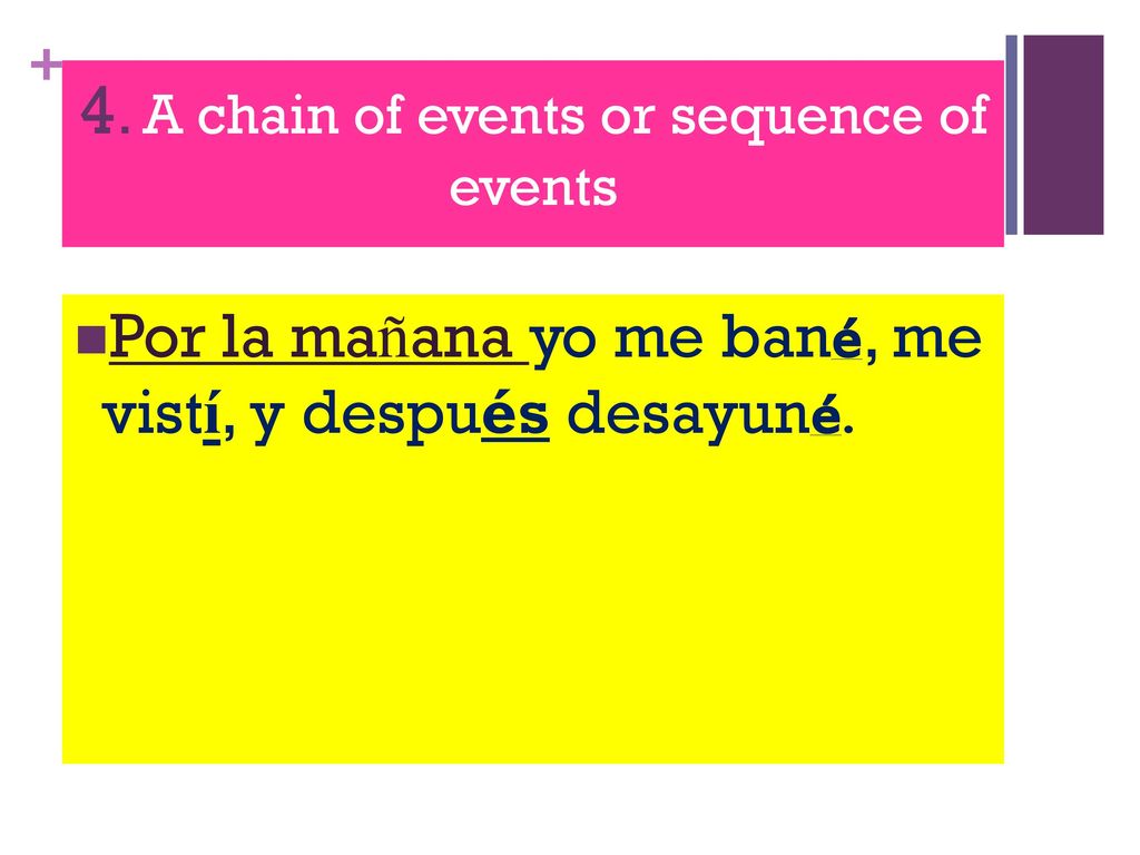 4. A chain of events or sequence of events