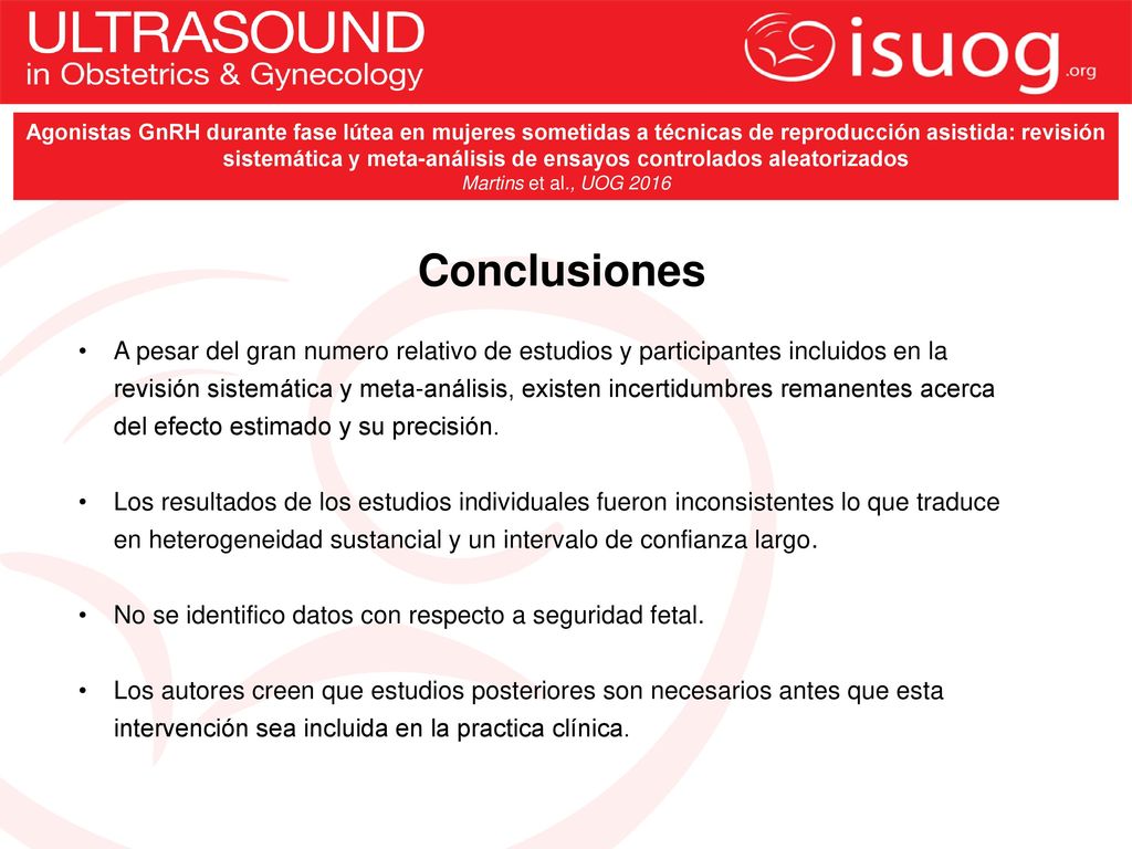 Agonistas GnRH durante fase lútea en mujeres sometidas a técnicas de reproducción asistida: revisión sistemática y meta-análisis de ensayos controlados aleatorizados