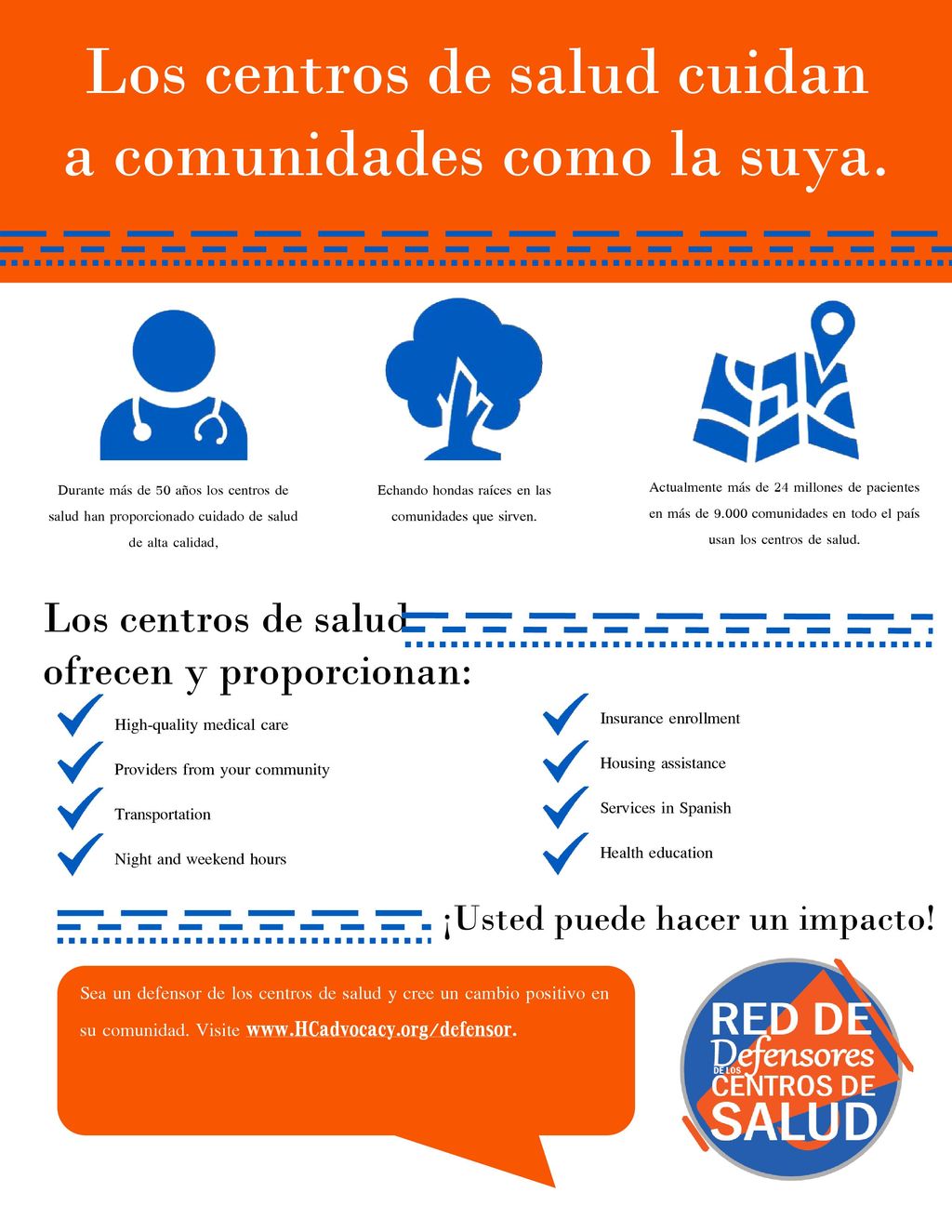 Los centros de salud cuidan a comunidades como la suya.