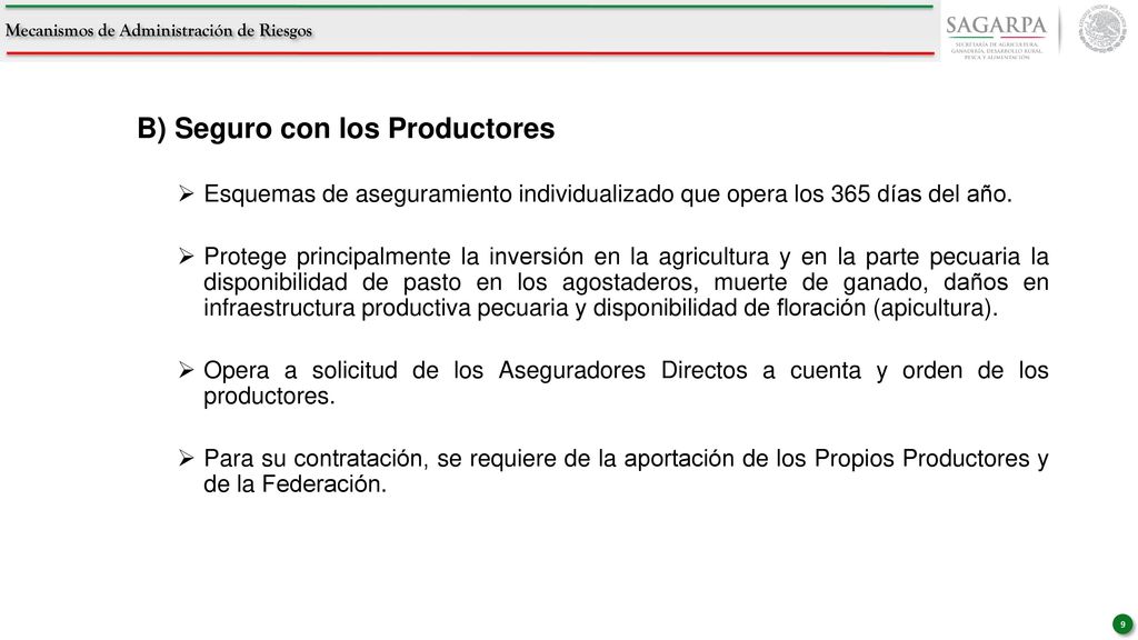 B) Seguro con los Productores