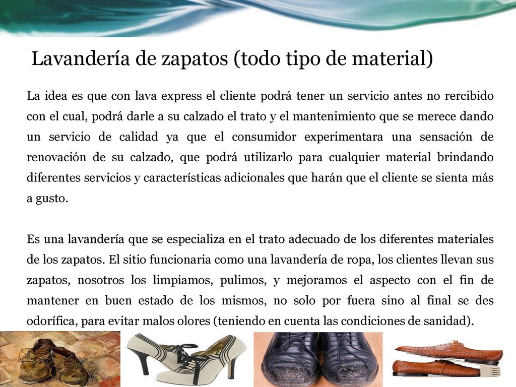 Lavandería de zapatos (todo tipo de material)