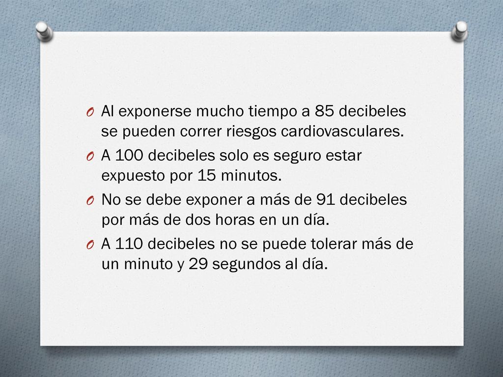 Al exponerse mucho tiempo a 85 decibeles se pueden correr riesgos cardiovasculares.