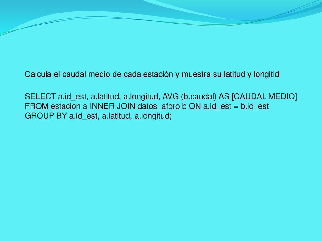 Calcula el caudal medio de cada estación y muestra su latitud y longitid