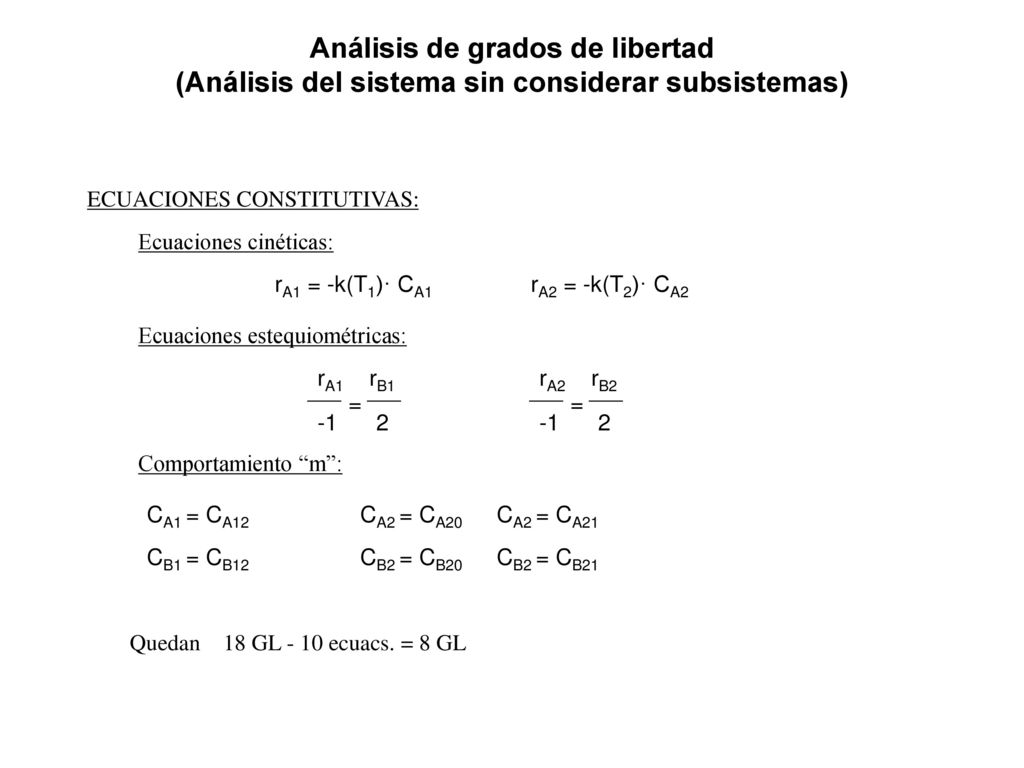 Análisis de grados de libertad (Análisis del sistema sin considerar subsistemas)