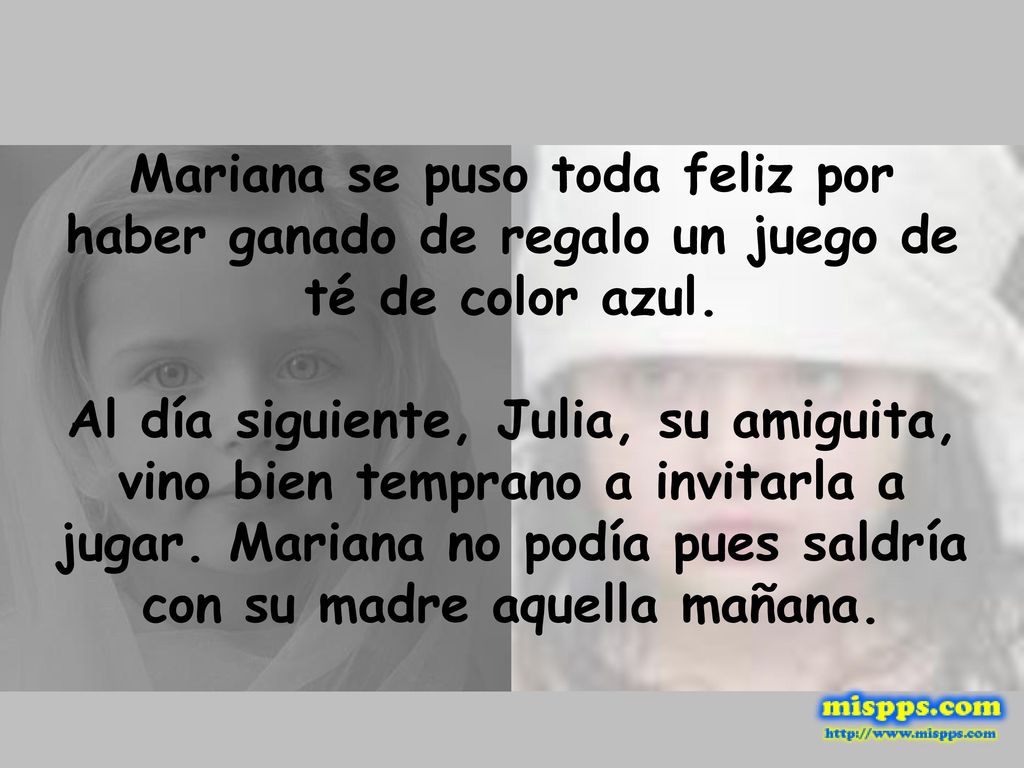 Mariana se puso toda feliz por haber ganado de regalo un juego de té de color azul.