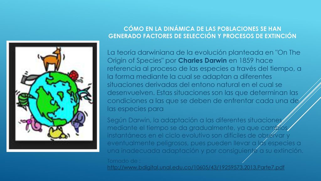 Cómo en la dinámica de las poblaciones se han generado factores de selección y procesos de extinción